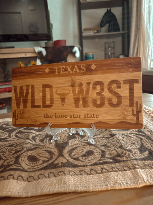 WILD WEST TEXAS BAMBOO BOARD WALL DECOR