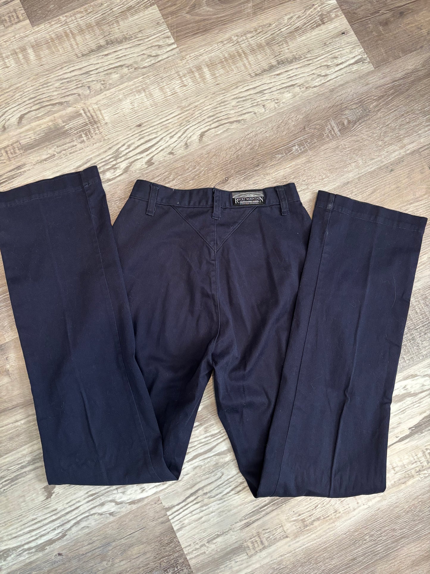 *VINTAGE* 26” ROCKIES BAREBACK NAVY BLUE SLACKS