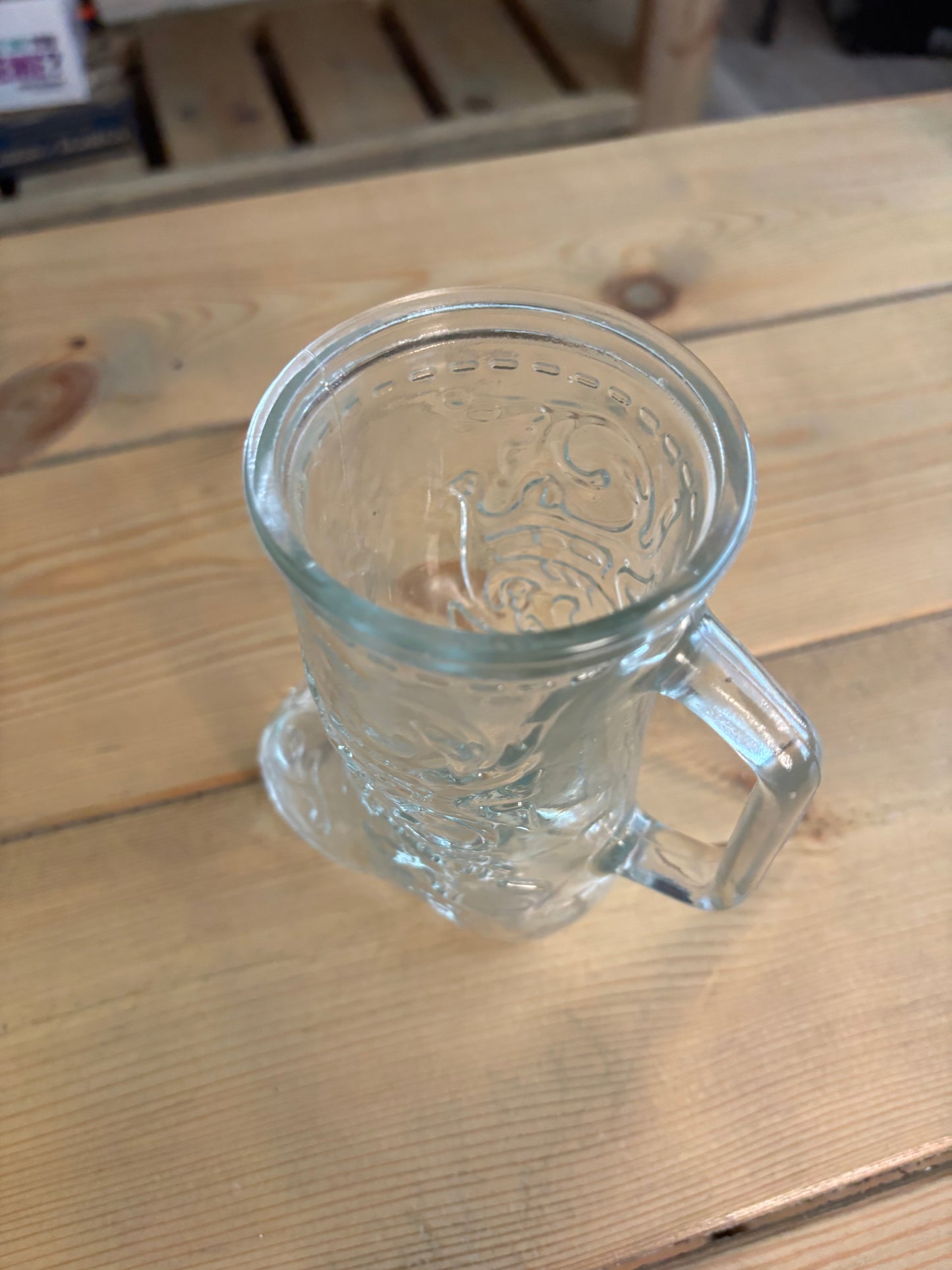 *VINTAGE* GLASS BOOT MUG