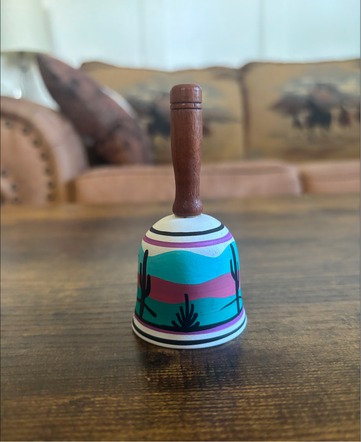 TESA BELL HANDPAINTED NEW MEXICO DINNER BELL *VINTAGE*