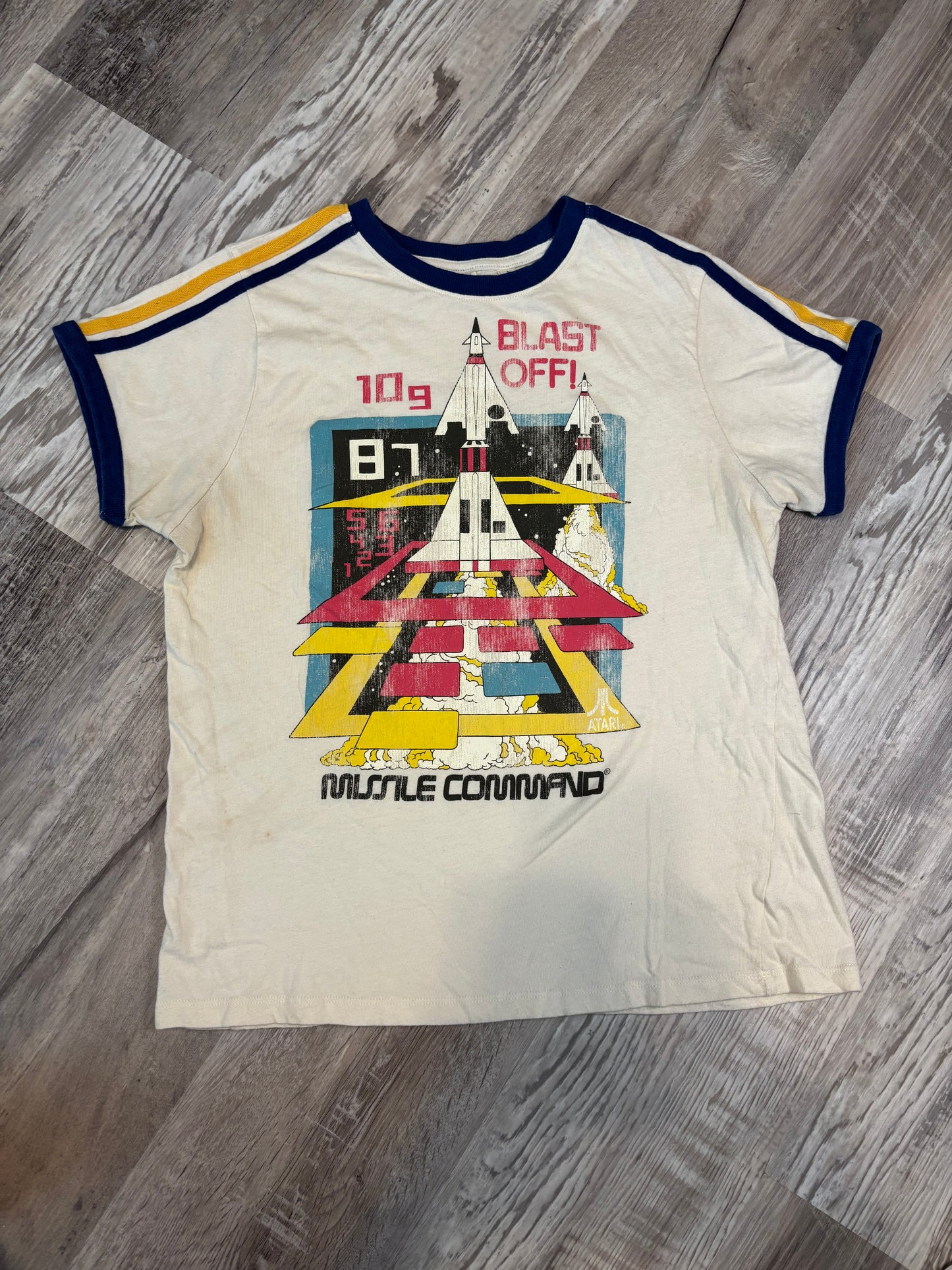 JUNKFOOD MISSILE COMMAND ATARI RINGER TEE *VINTAGE*