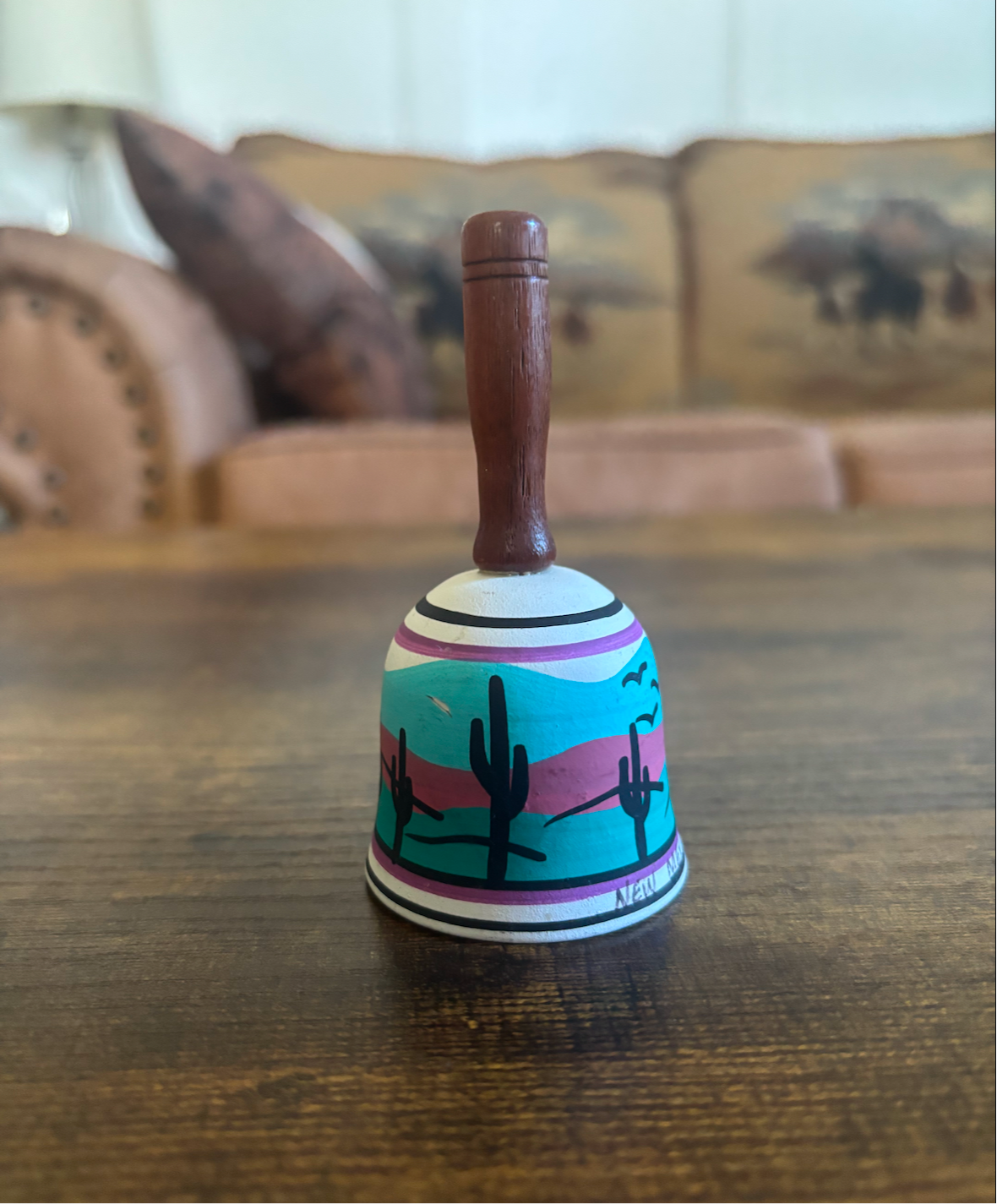 TESA BELL HANDPAINTED NEW MEXICO DINNER BELL *VINTAGE*