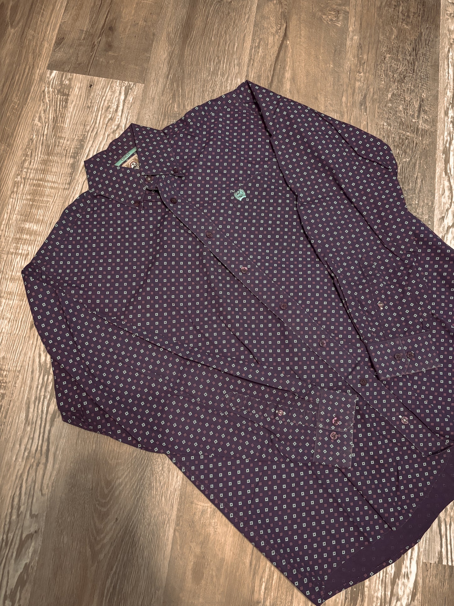 PURPLE/BLUE DIAMOND CINCH BUTTON UP SHIRT