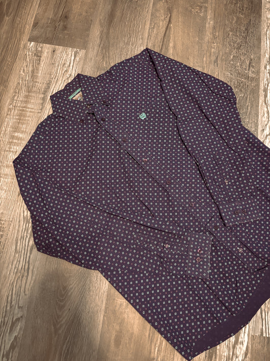 PURPLE/BLUE DIAMOND CINCH BUTTON UP SHIRT