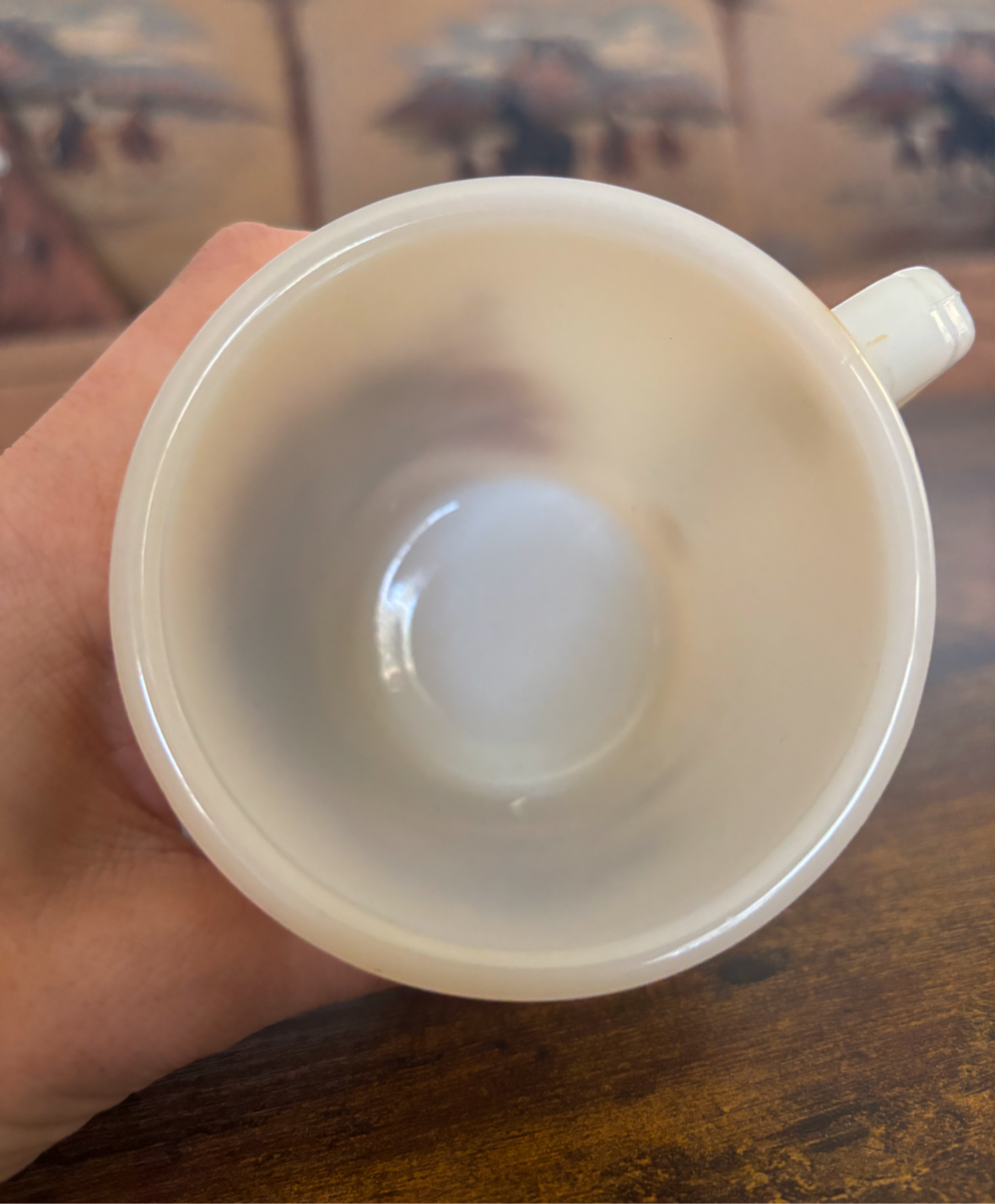 DAVY CROCKETT MILK GLASS MUG *VINTAGE*