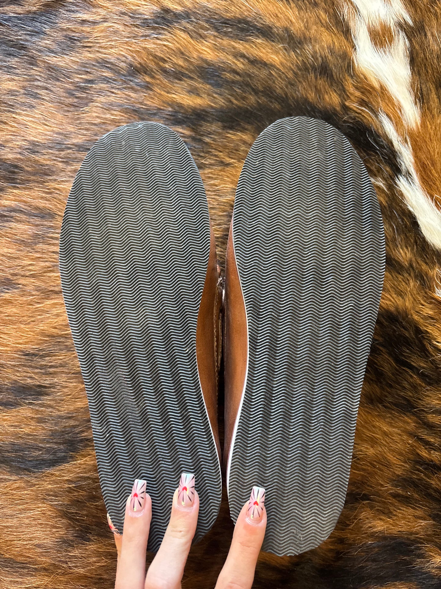SIZE 9 ROPER DESERT SCENE LEATHER MOCCASIN SHOES