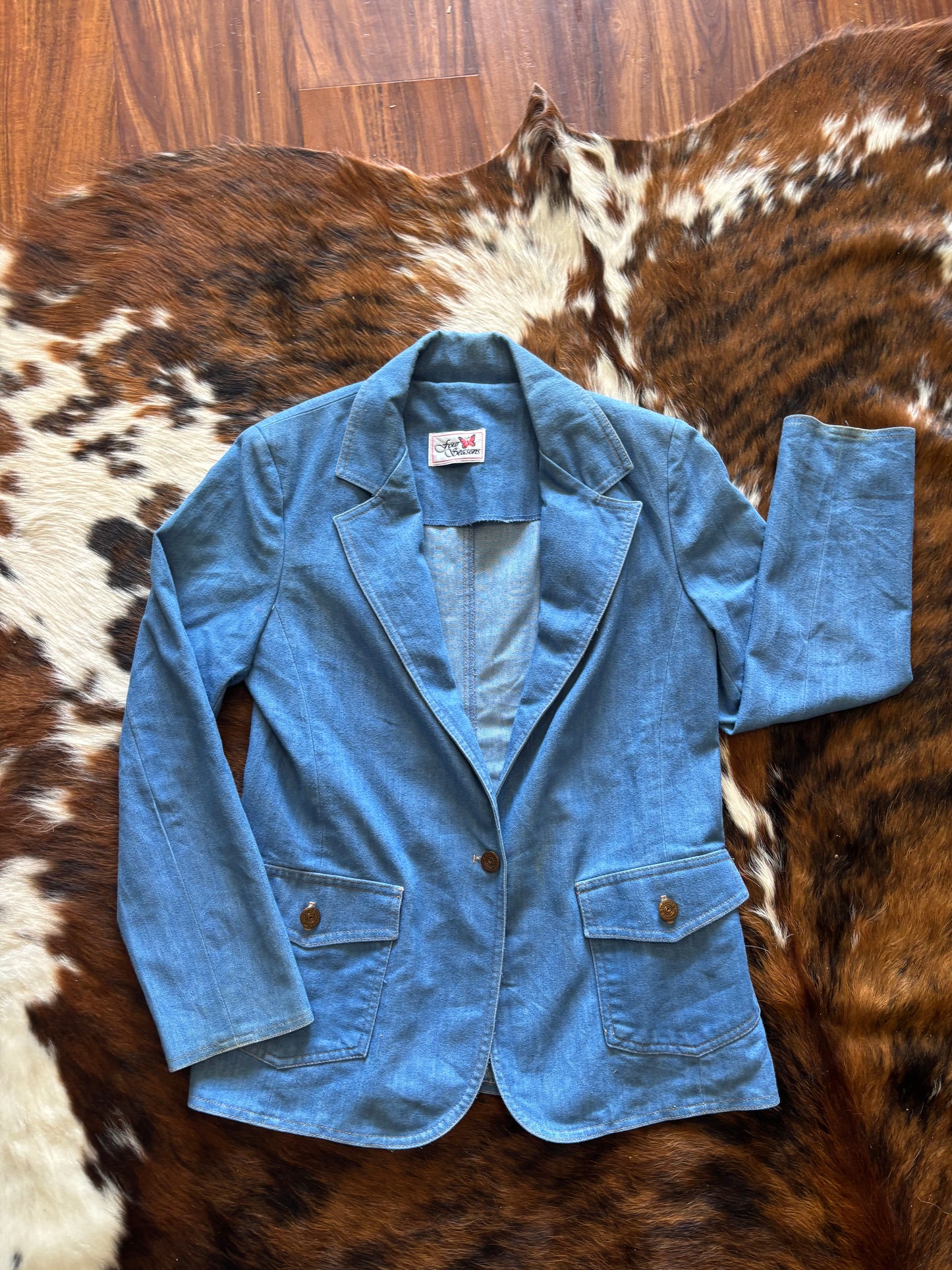 *VINTAGE* FOUR SEASONS WOMENS DENIM BLAZER JACKET