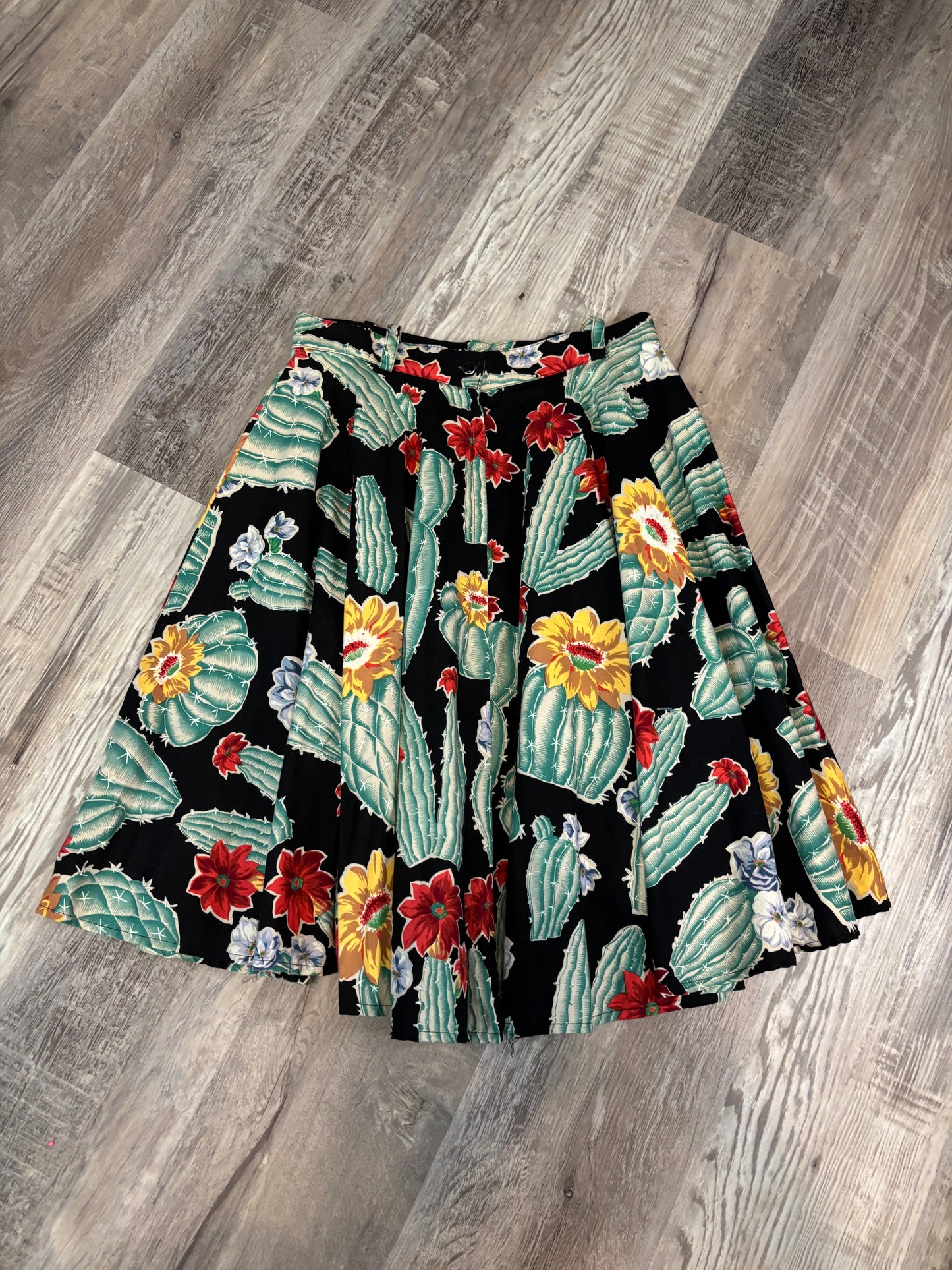BOOMING CACTUS DESERT WEST SKIRT *VINTAGE*