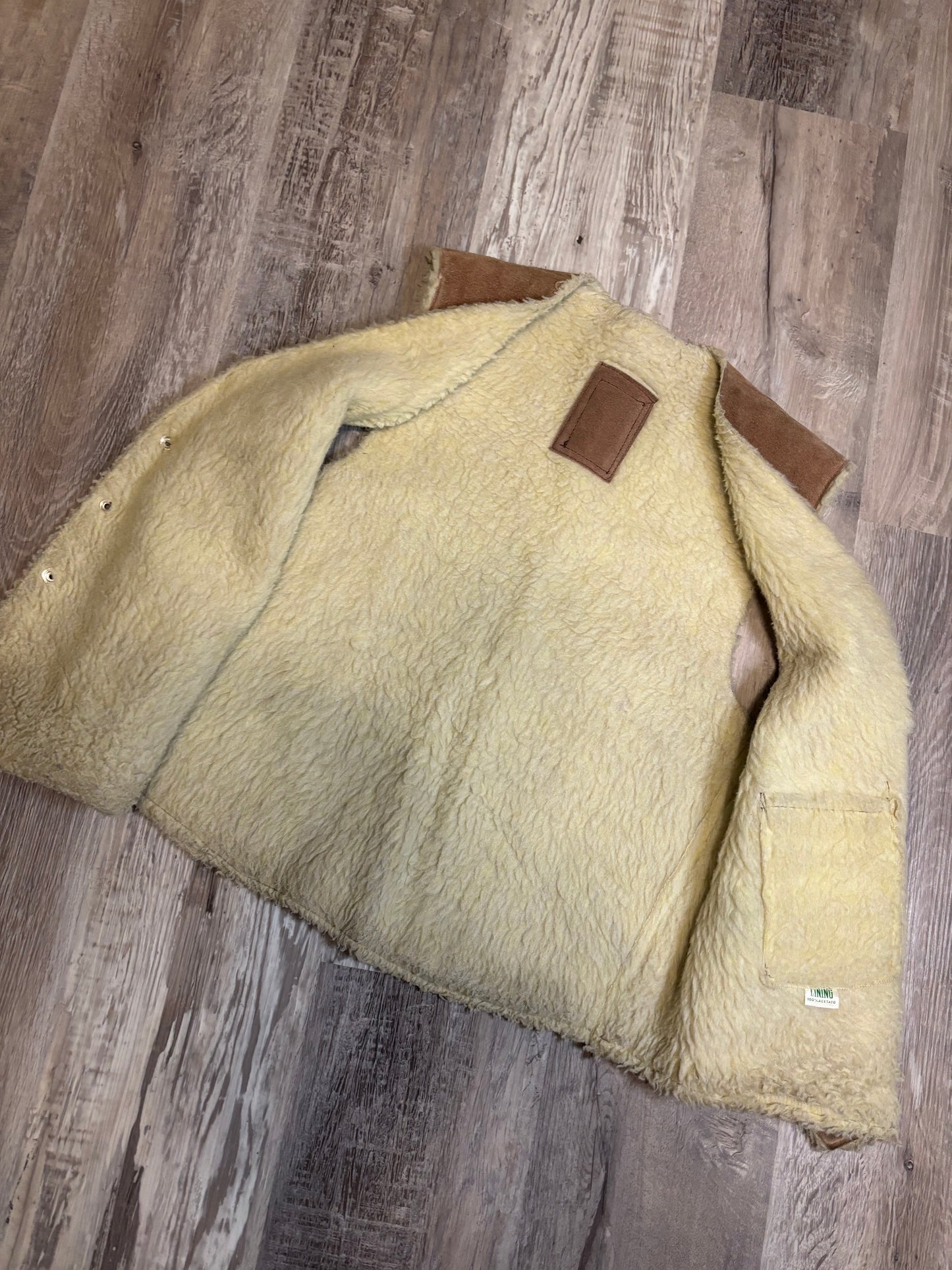 MEXICO HAND ETCHED LEATHER WOOL HORSE HORSESHOE VEST *VINTAGE*