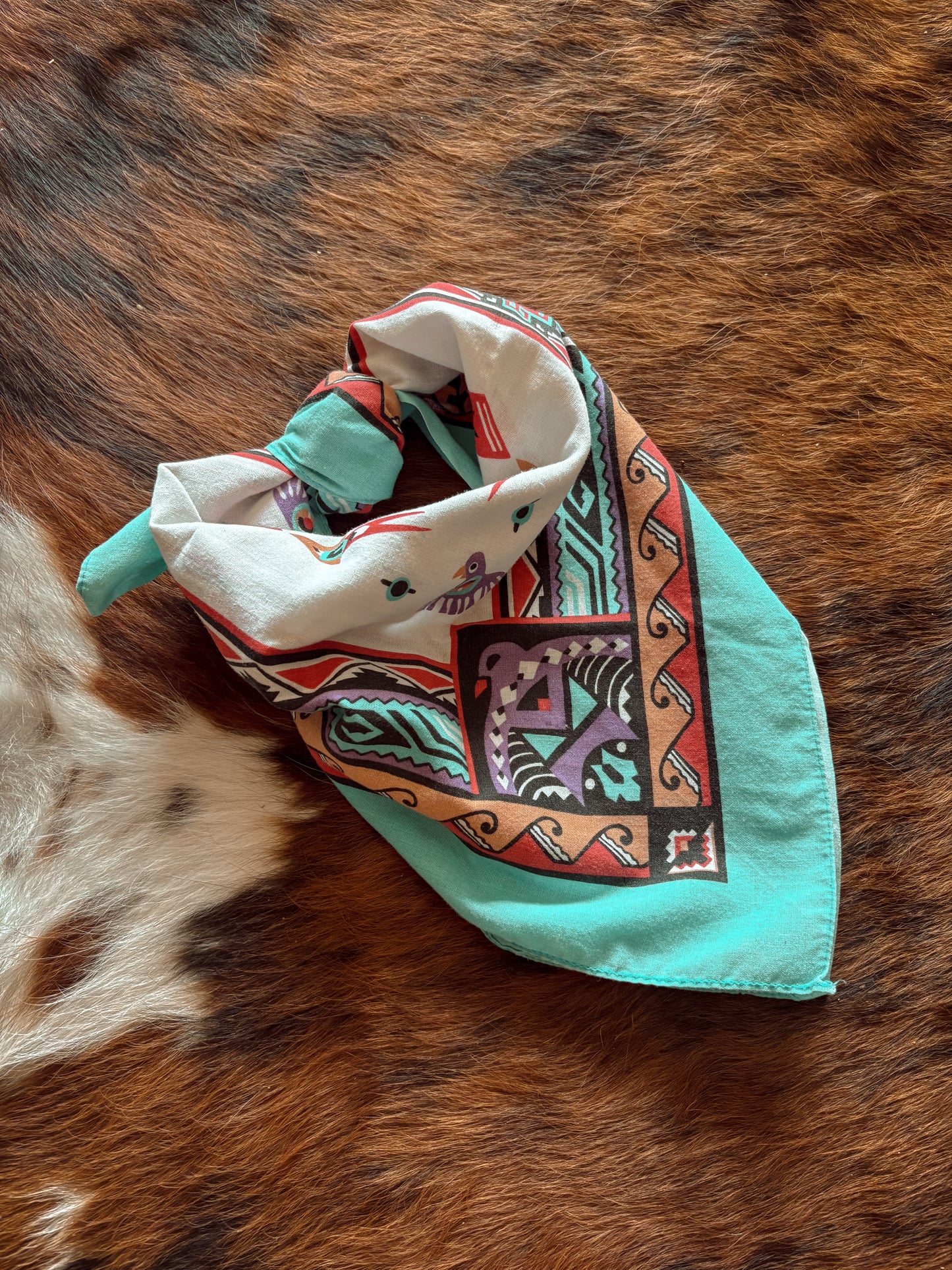 WamCraft Southwestern Thunderbird Bandana Scarf *VINTAGE*