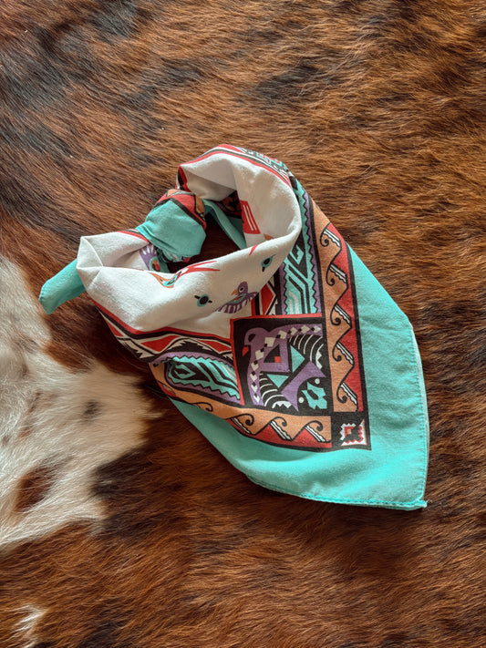 WamCraft Southwestern Thunderbird Bandana Scarf *VINTAGE*