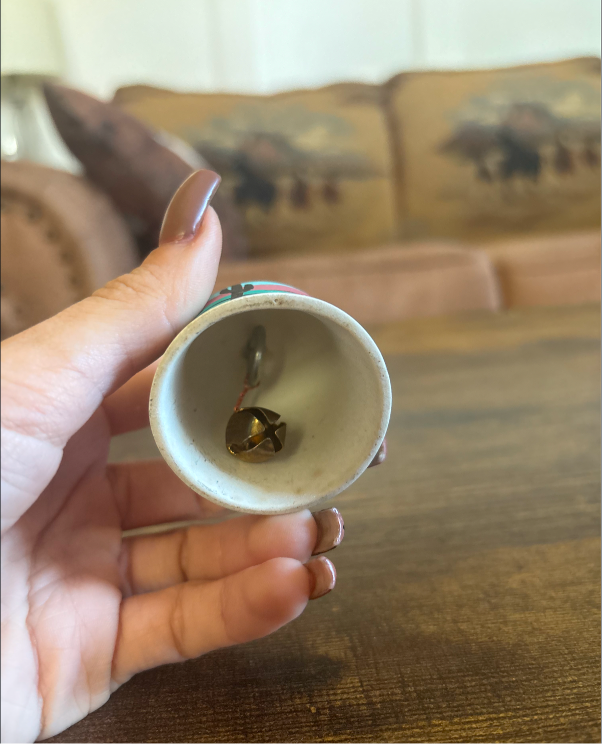 TESA BELL HANDPAINTED NEW MEXICO DINNER BELL *VINTAGE*