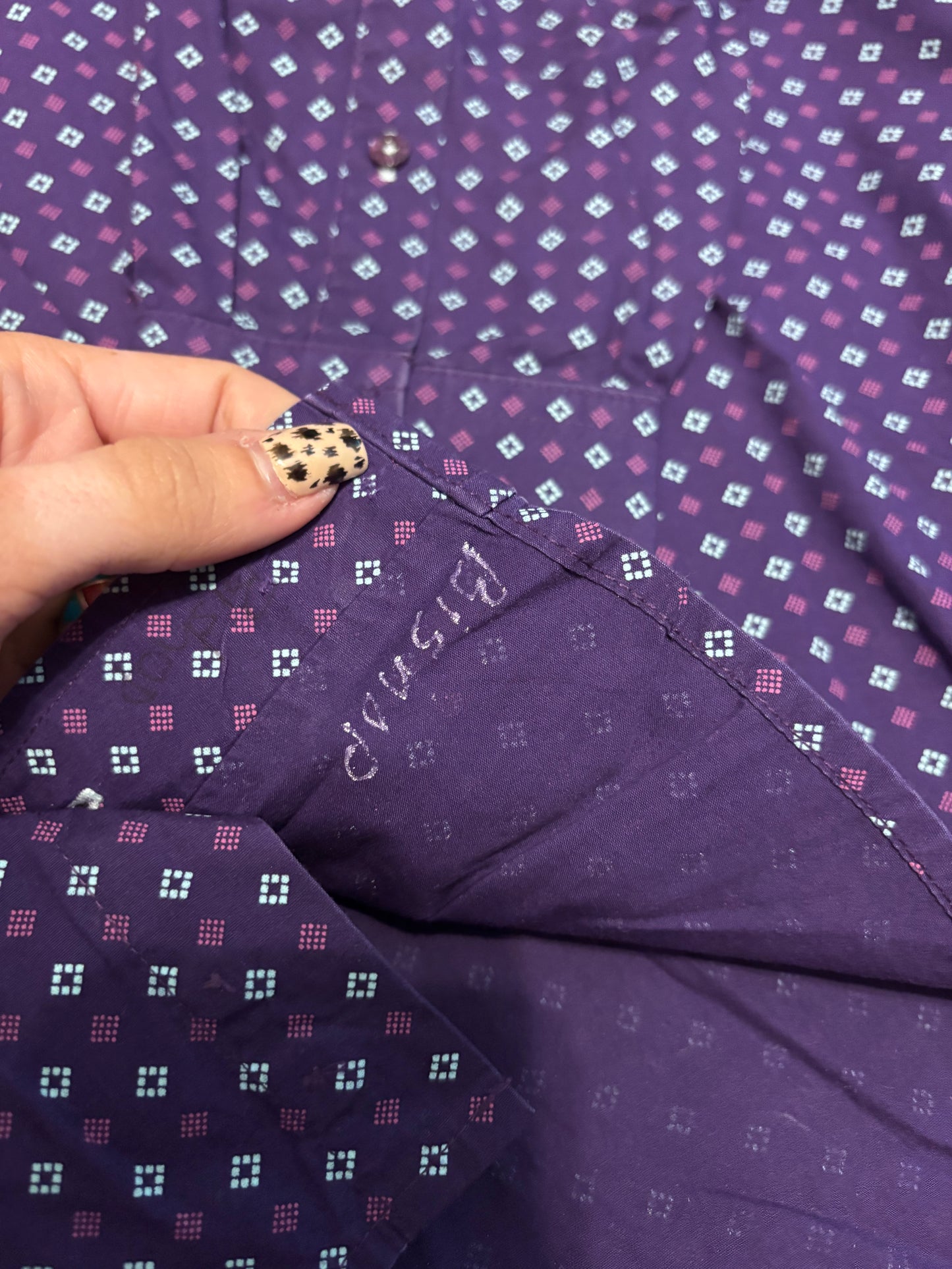 PURPLE/BLUE DIAMOND CINCH BUTTON UP SHIRT