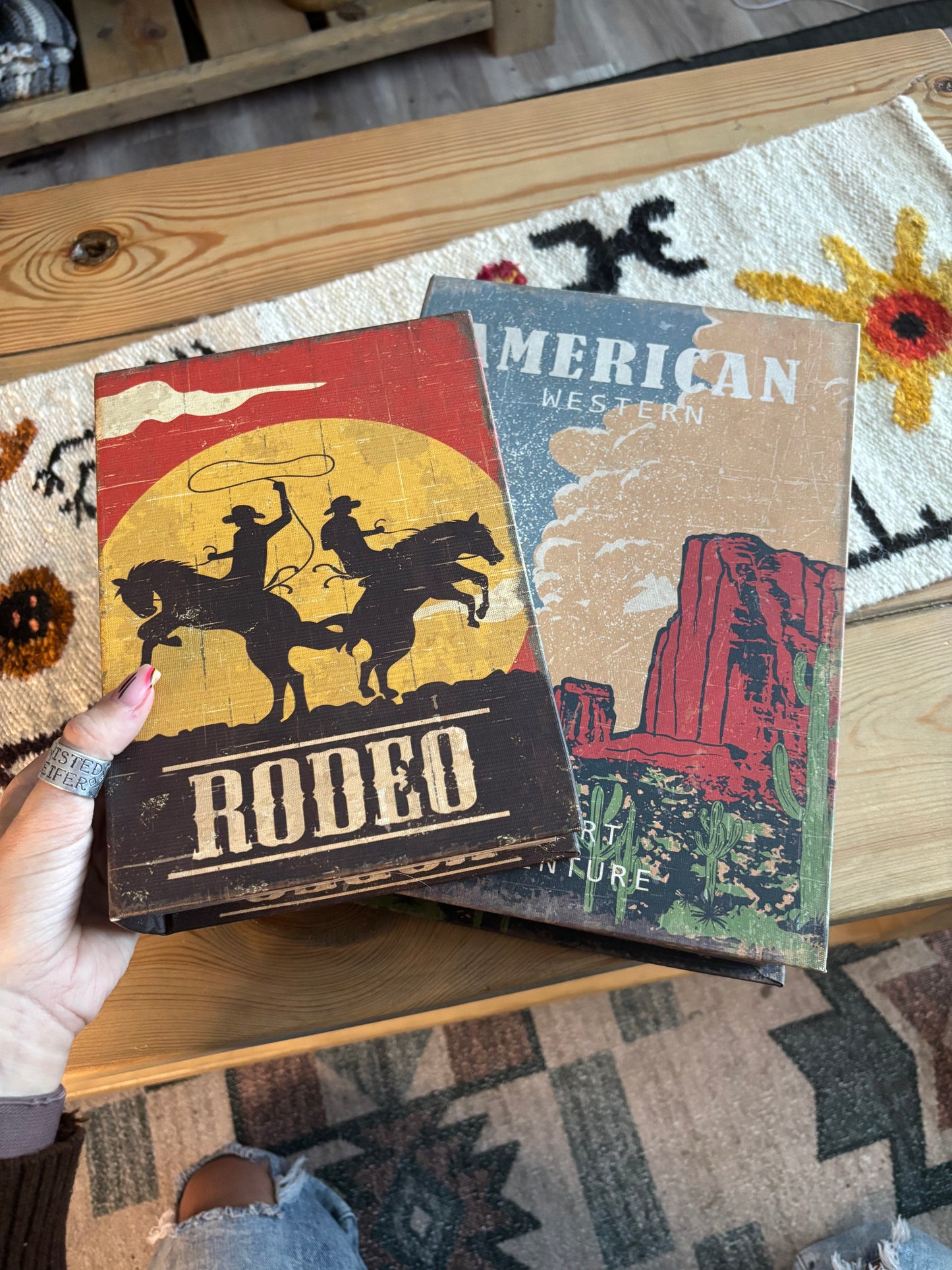 WESTERN BOOK KEEPSAKE BOXES