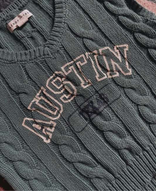 AUSTIN TEXAS SWEATER VEST CROP