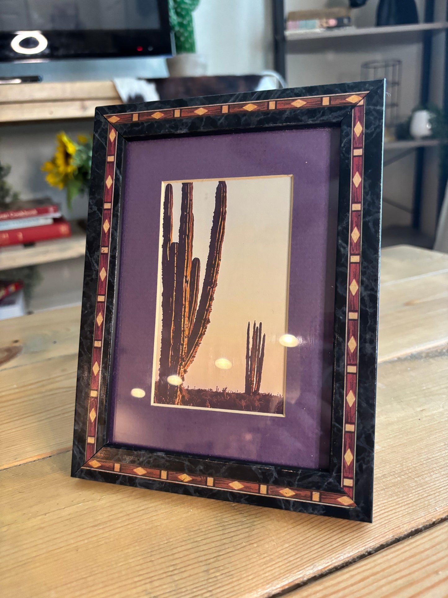 *VINTAGE* SOUTHWESTERN CACTUS PRINT FRAME
