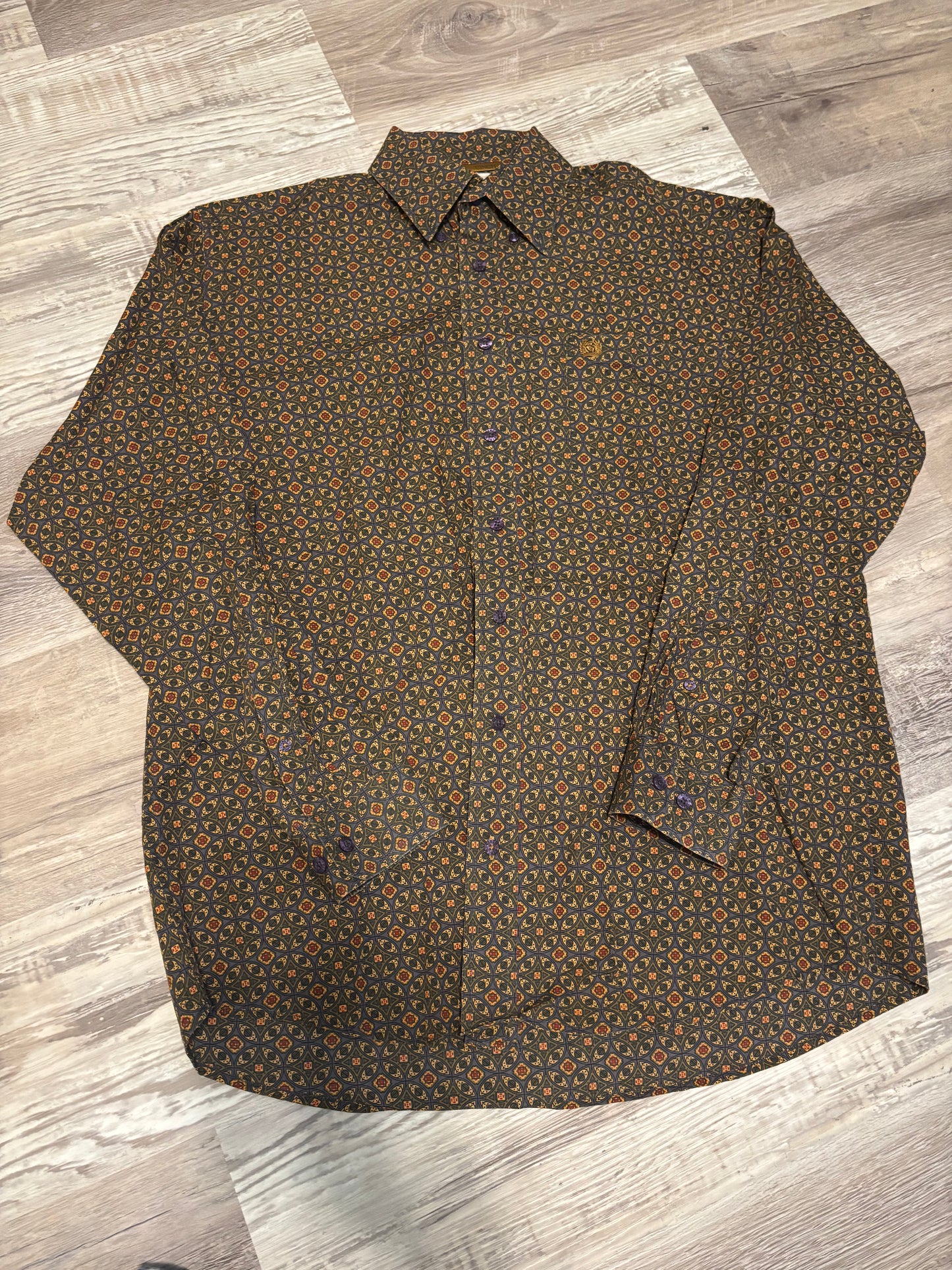 GREEN/YELLOW CINCH BUTTON UP SHIRT