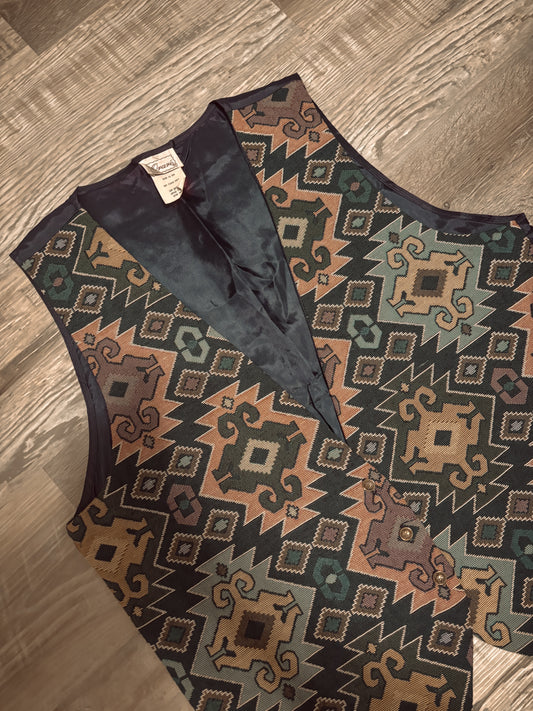*VINTAGE* PURPLE AZTEC VEST