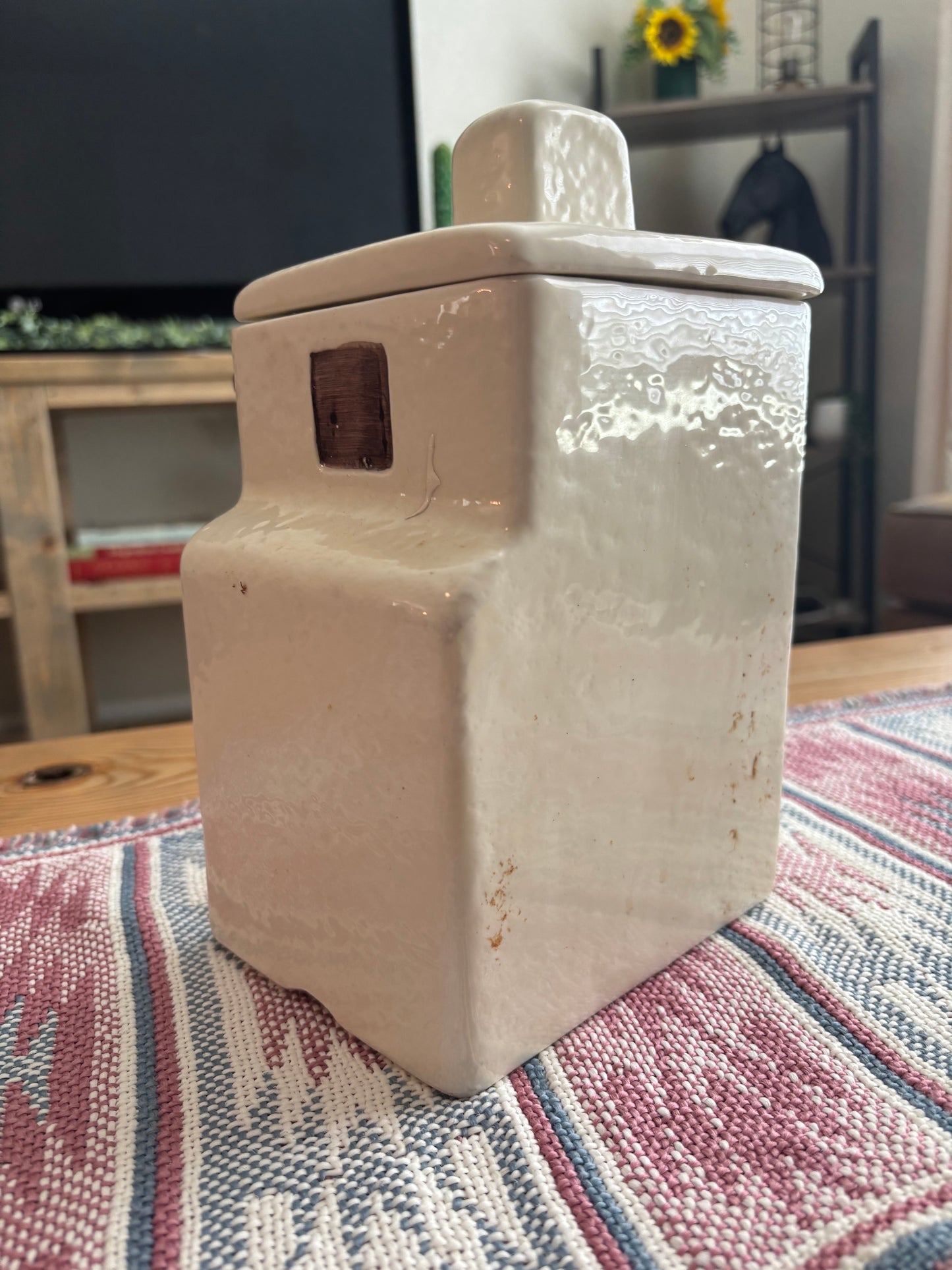 SIGNED SUNSHINE, ADOBE HOUSE COOKIE JAR CANISTER *VINTAGE*