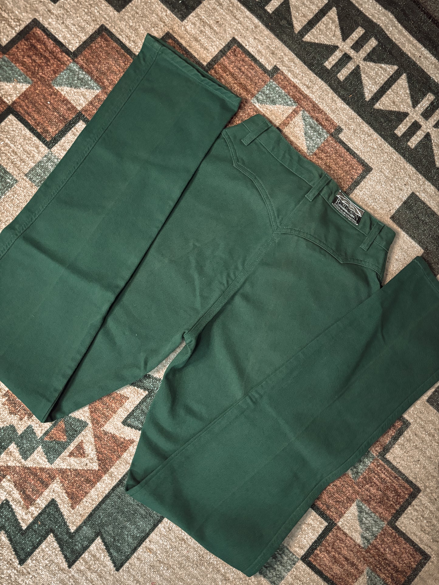 25" GREEN ROCKIES BAREBACK JEANS *VINTAGE*