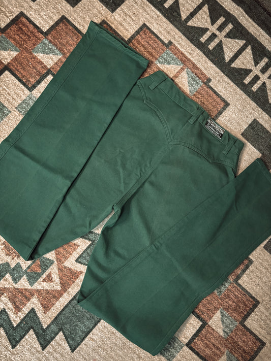 25" GREEN ROCKIES BAREBACK JEANS *VINTAGE*