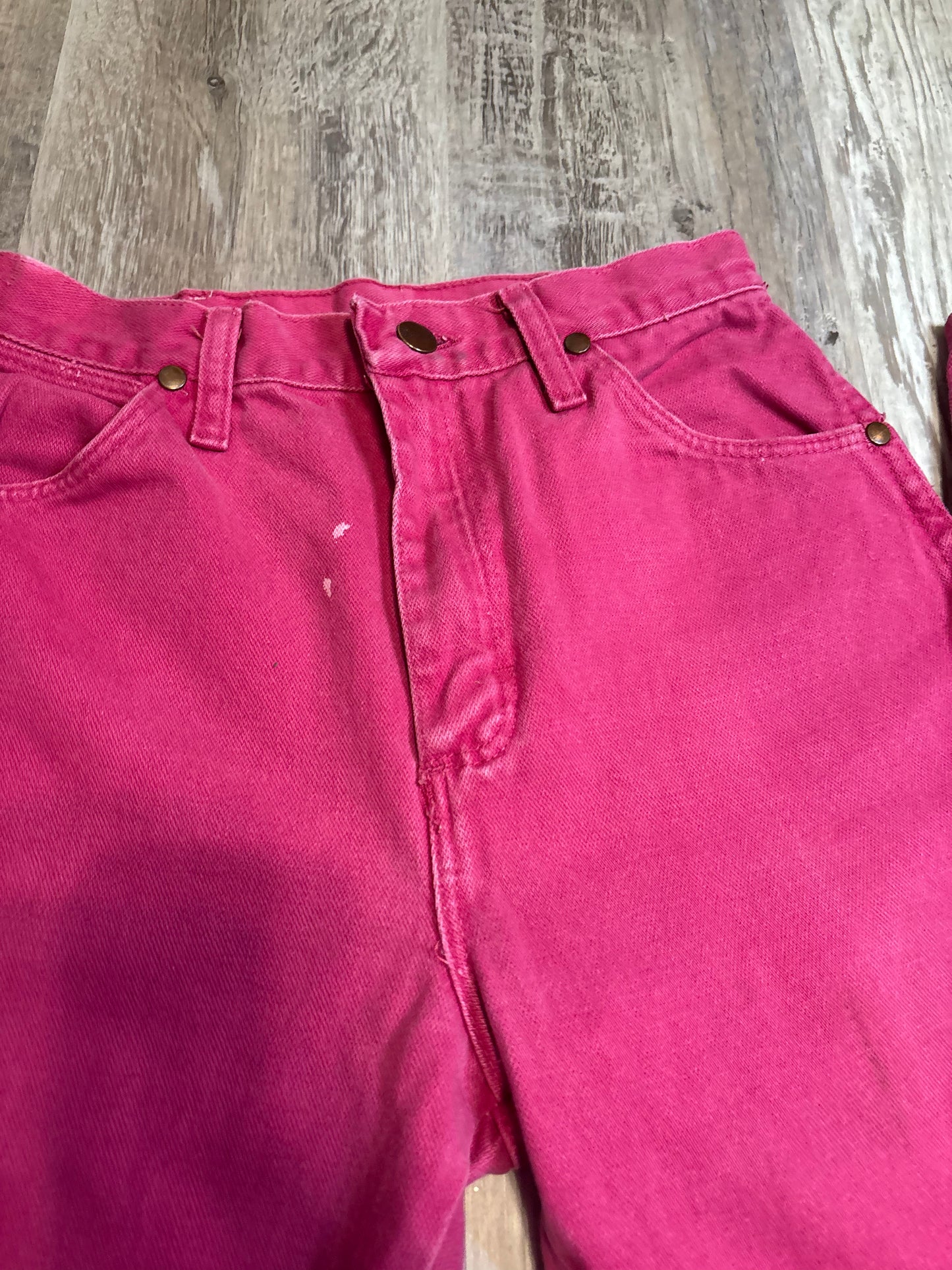 26" BLEACHED/DISTRESSED PINK PINK WRNAGLER JEANS *VINTAGE*