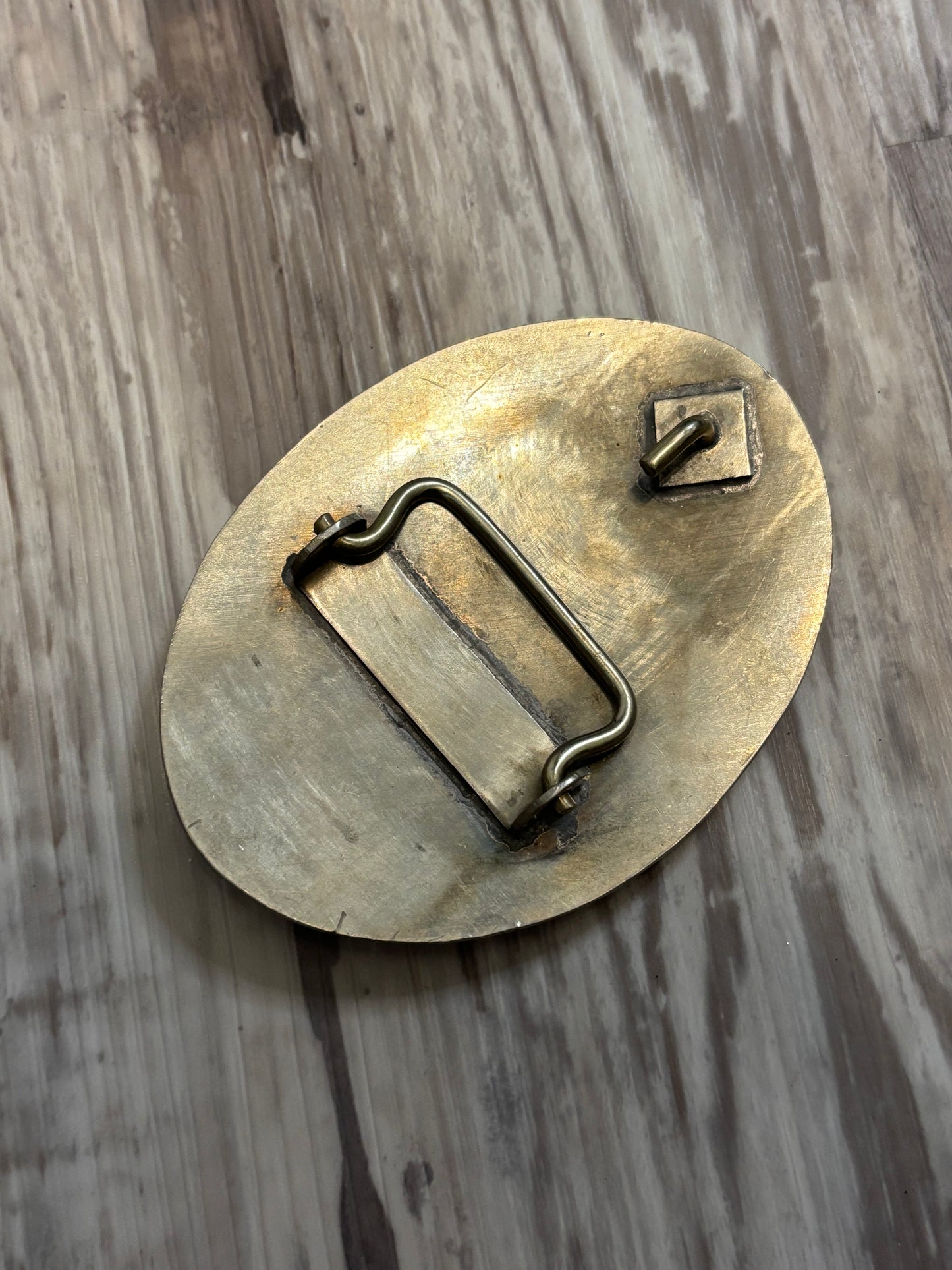 END OF THE TRAIL INLAY BELT BUCKLE *VINTAGE*