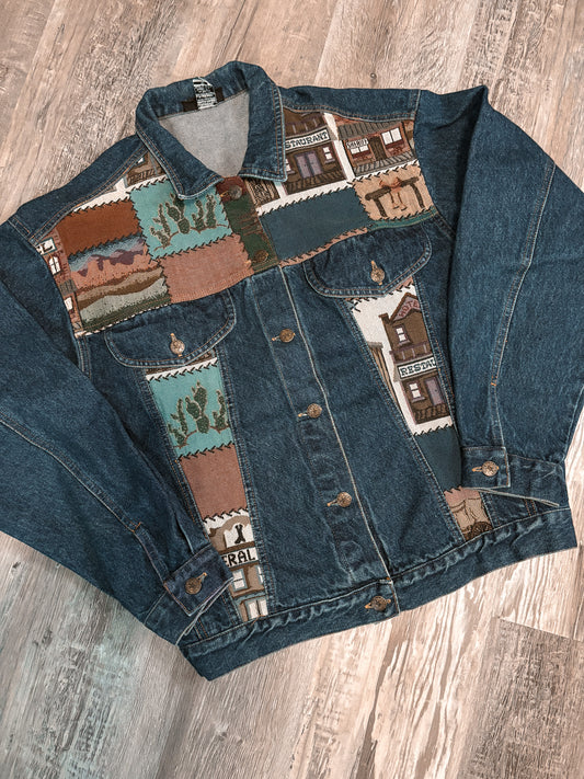 GHOST TOWN TAPESTRY NADIA DENIM JACKET *VINTAGE*