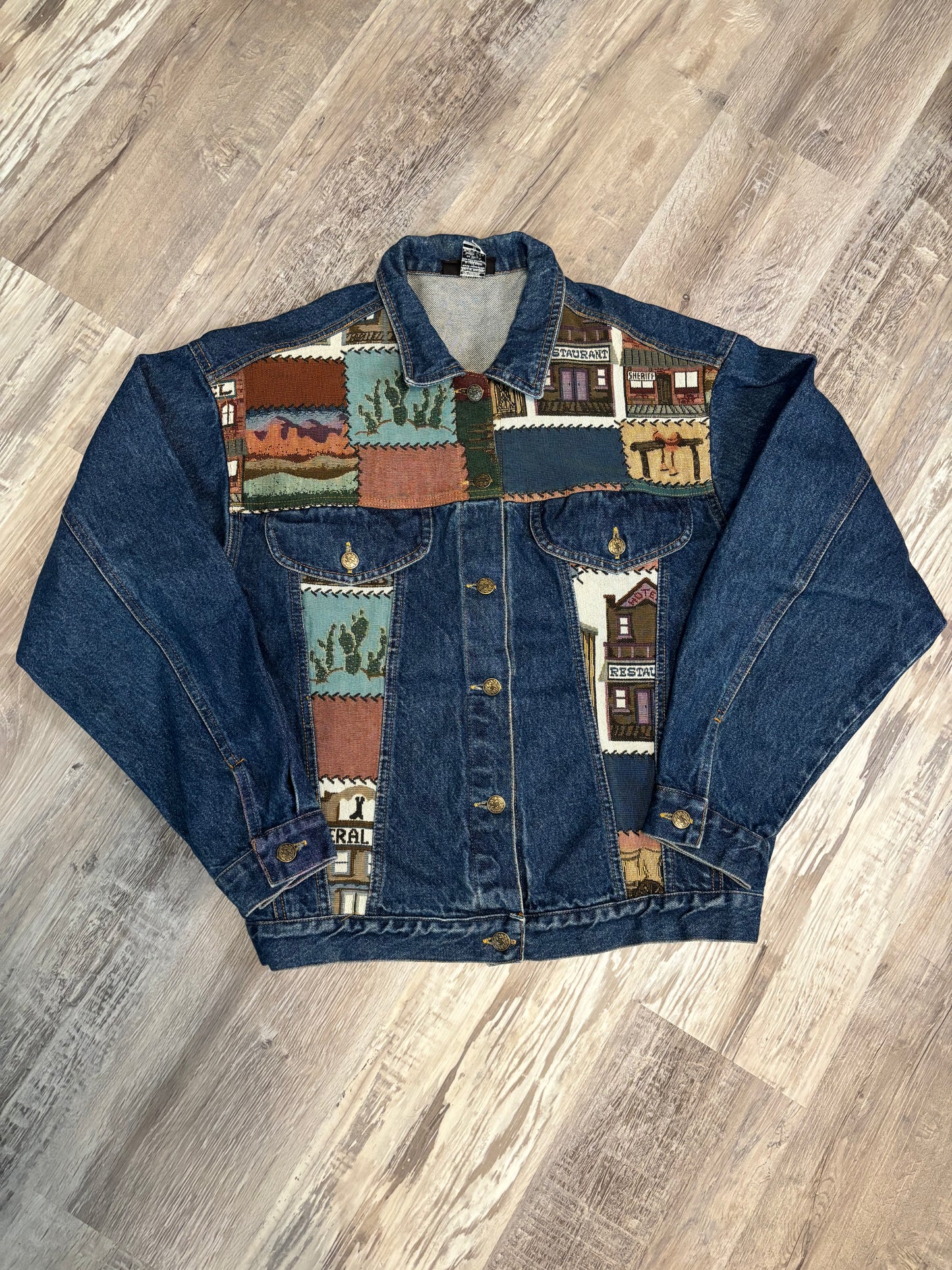 GHOST TOWN TAPESTRY NADIA DENIM JACKET *VINTAGE*