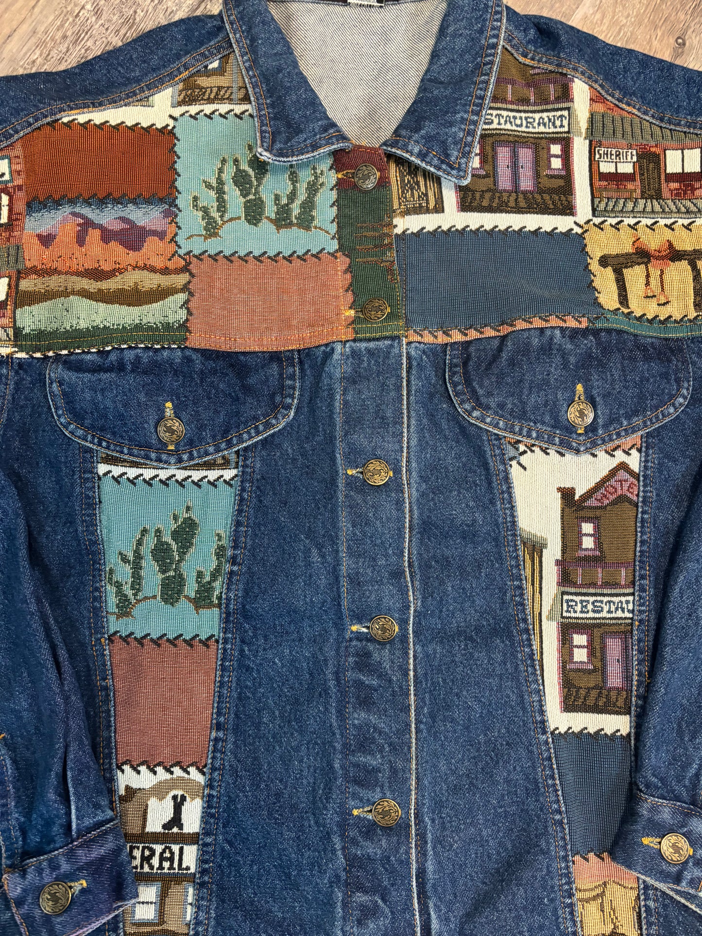 GHOST TOWN TAPESTRY NADIA DENIM JACKET *VINTAGE*