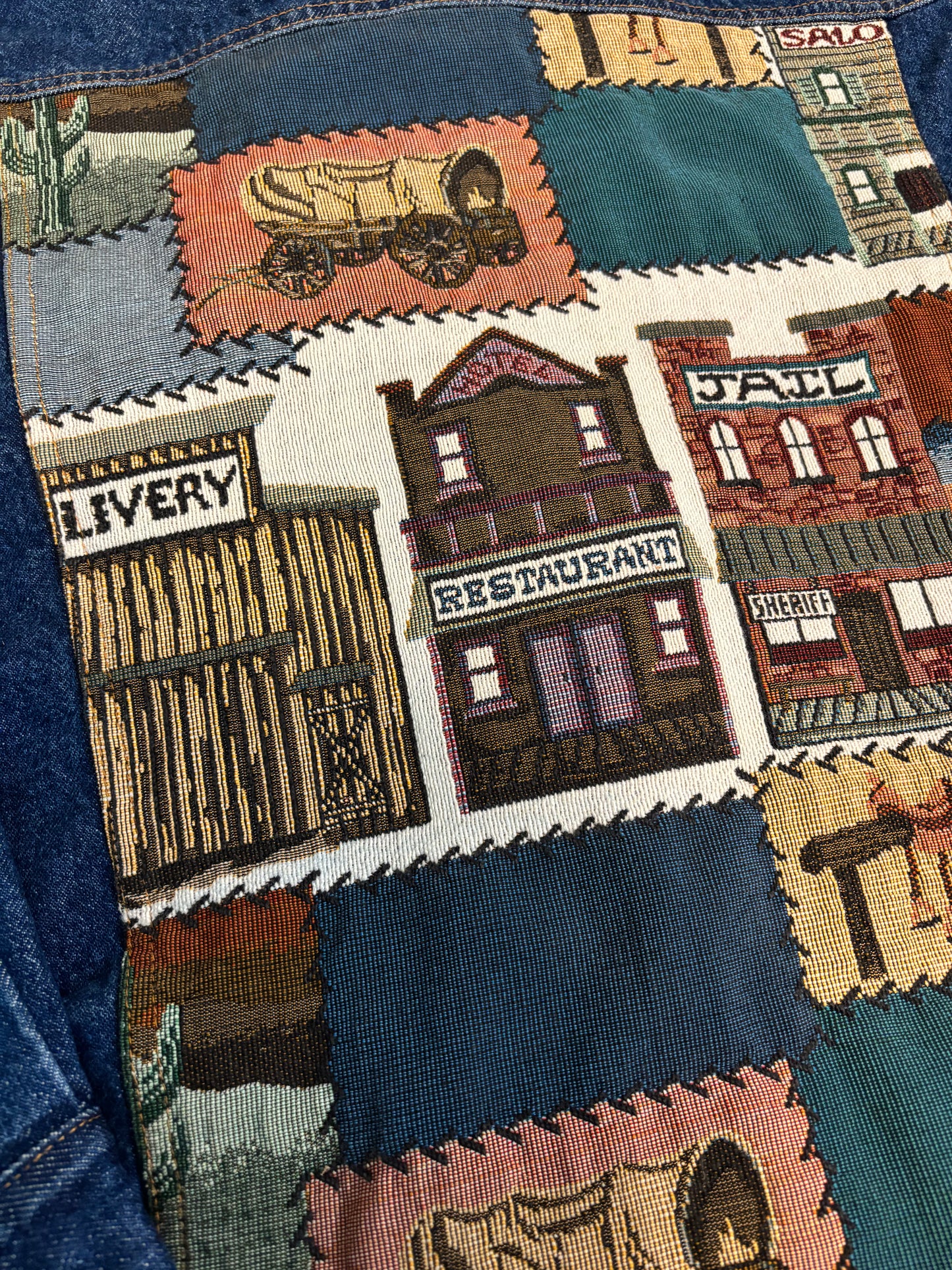 GHOST TOWN TAPESTRY NADIA DENIM JACKET *VINTAGE*