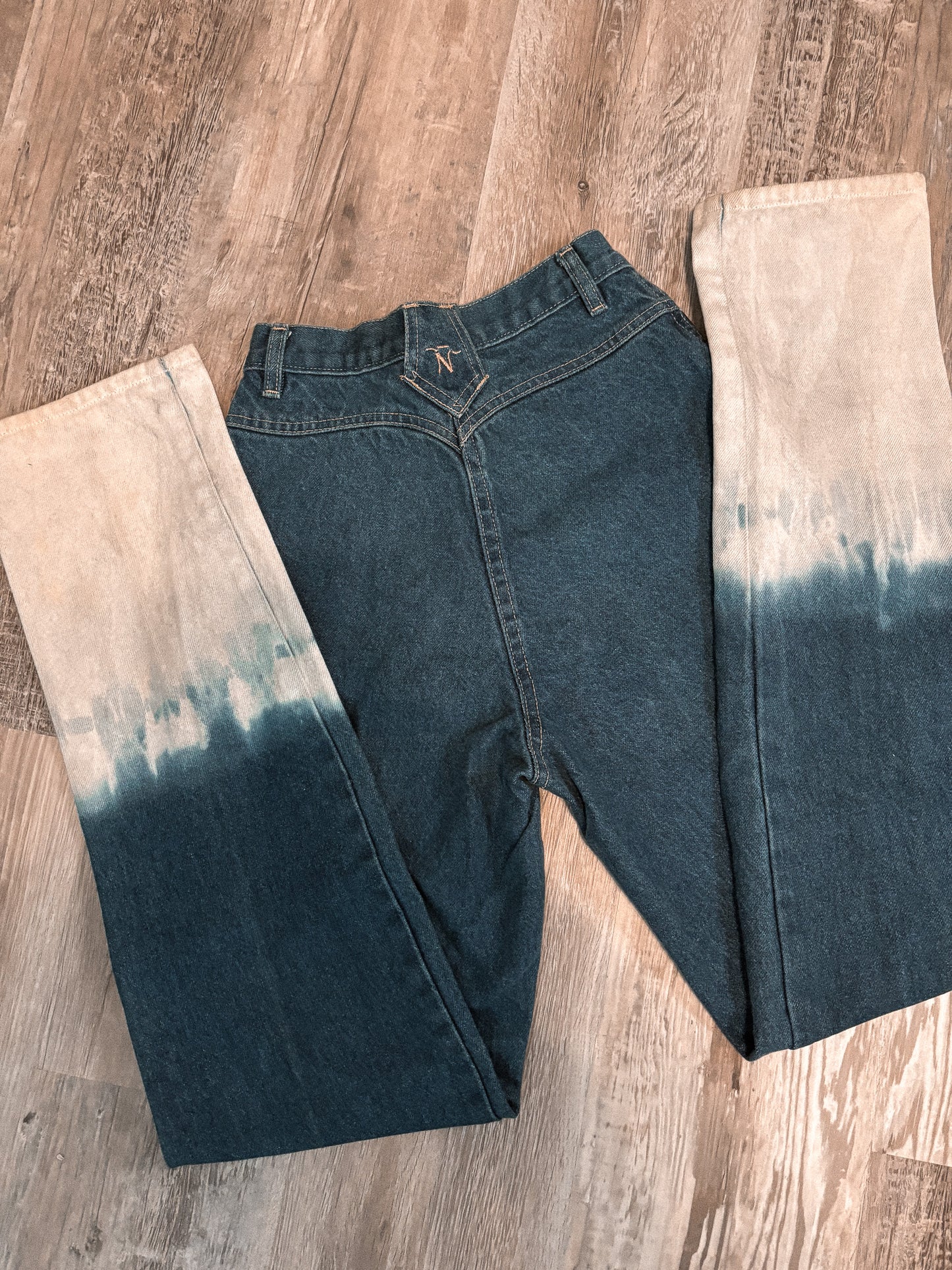 24" BAR NONE BAREBACK DENIM BLEACHED DISTRESSED JEANS *VINTAGE*