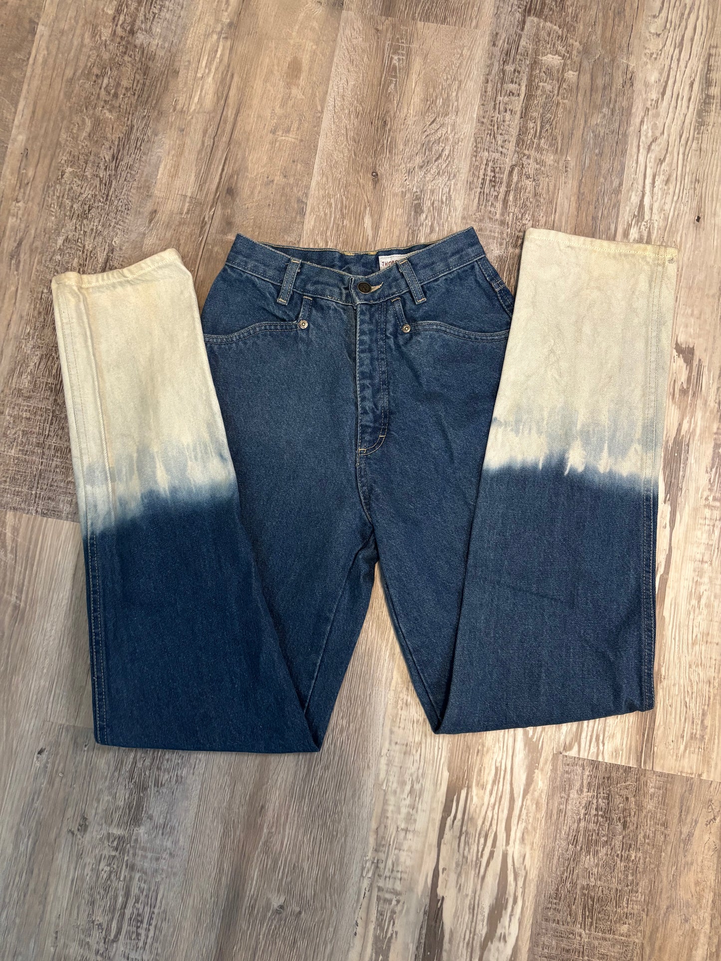 24" BAR NONE BAREBACK DENIM BLEACHED DISTRESSED JEANS *VINTAGE*