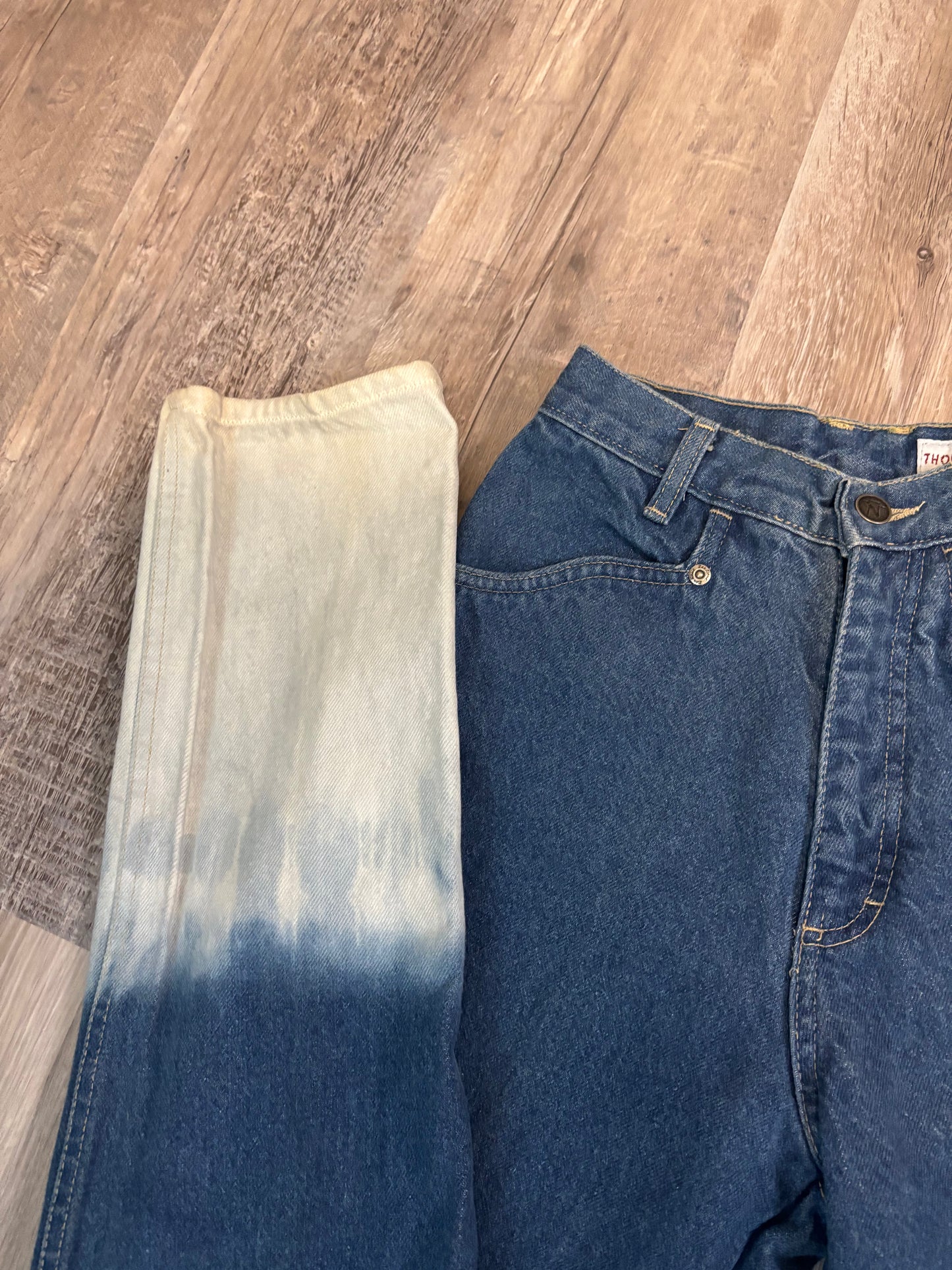 24" BAR NONE BAREBACK DENIM BLEACHED DISTRESSED JEANS *VINTAGE*