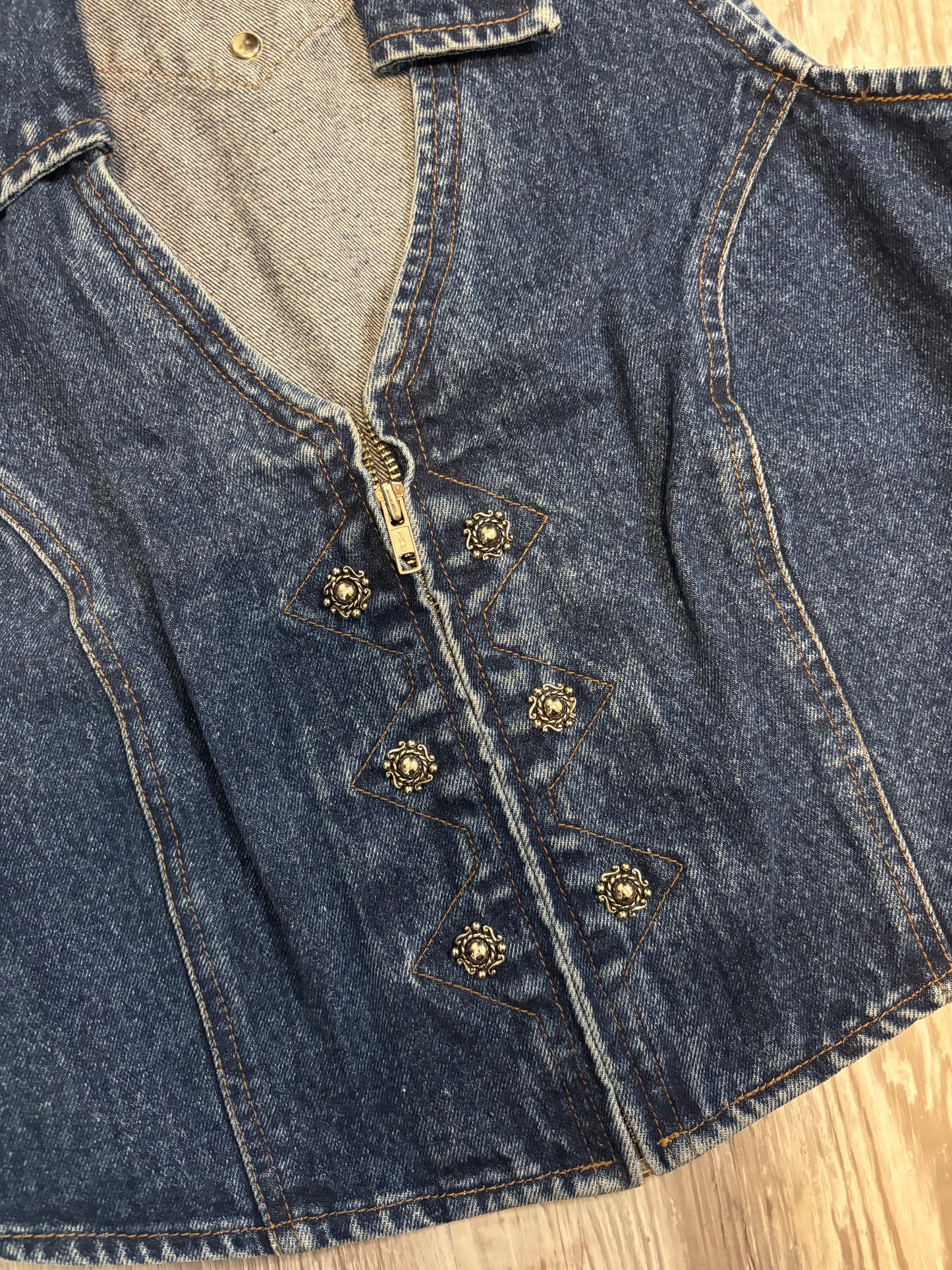 DEADSTOCK RODEO QUEEN WESTERN ETHICS DENIM VEST *VINTAGE*