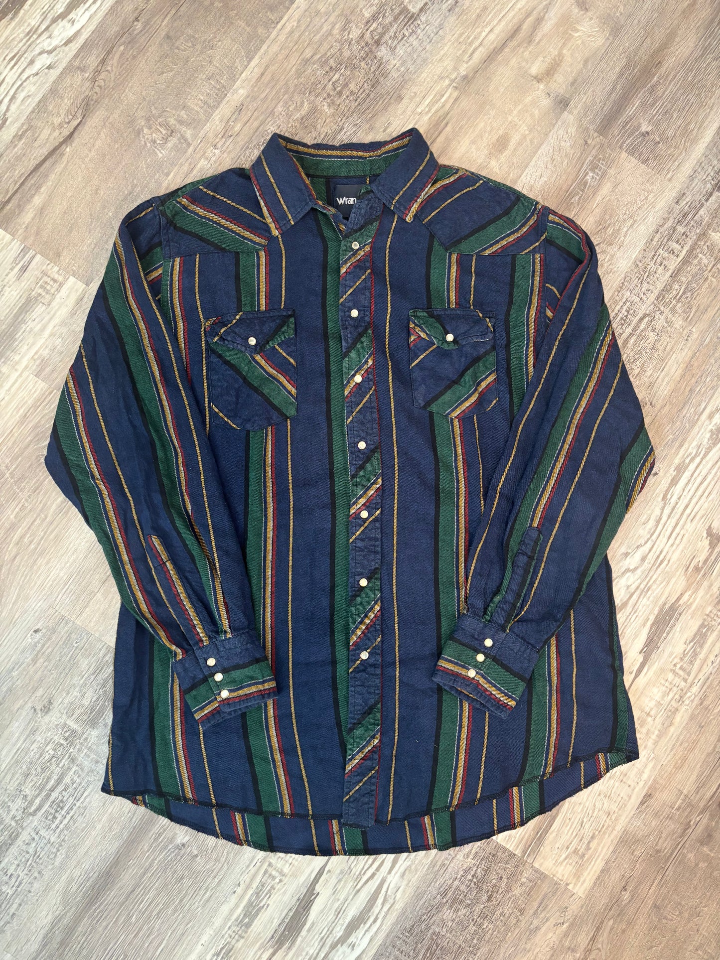 STRIPPED WRANGLER PEARL SNAP *VINTAGE*