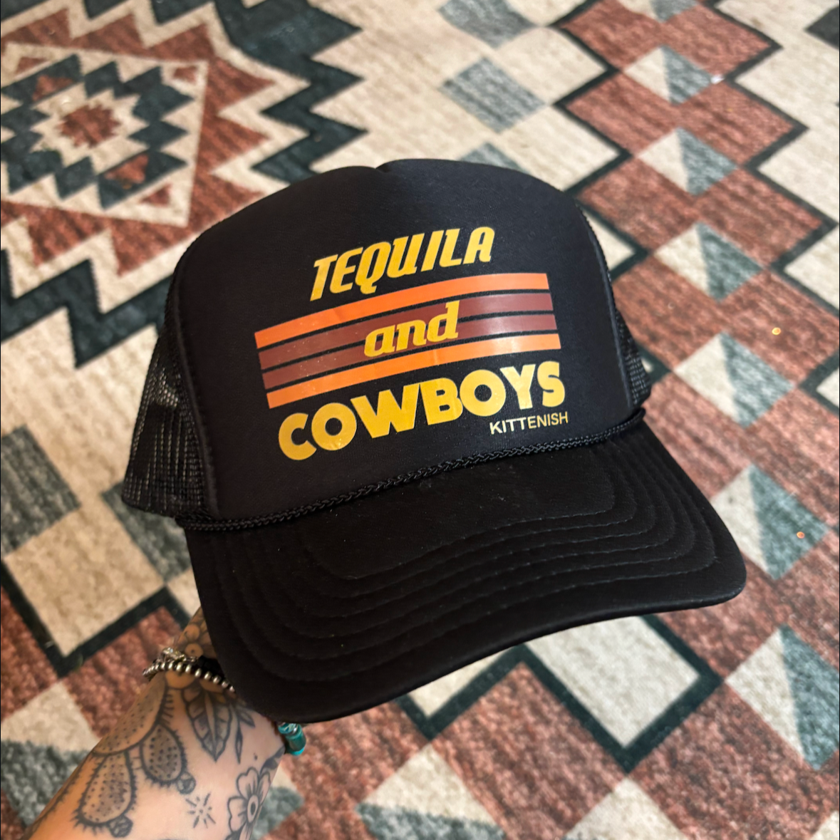 TEQUILA AND COWBOYS TRUCKER SNAPBACK HAT