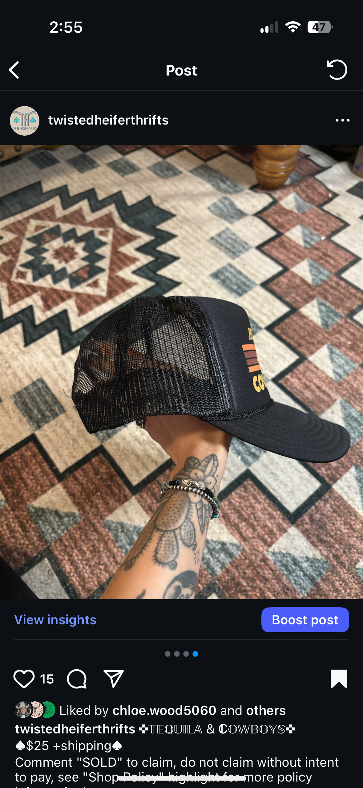 TEQUILA AND COWBOYS TRUCKER SNAPBACK HAT