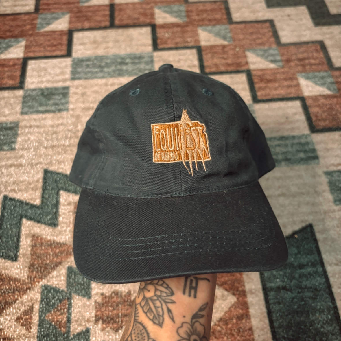 DEADSTOCK GOLD/NAVY EQUIFEST HAT *VINTAGE*