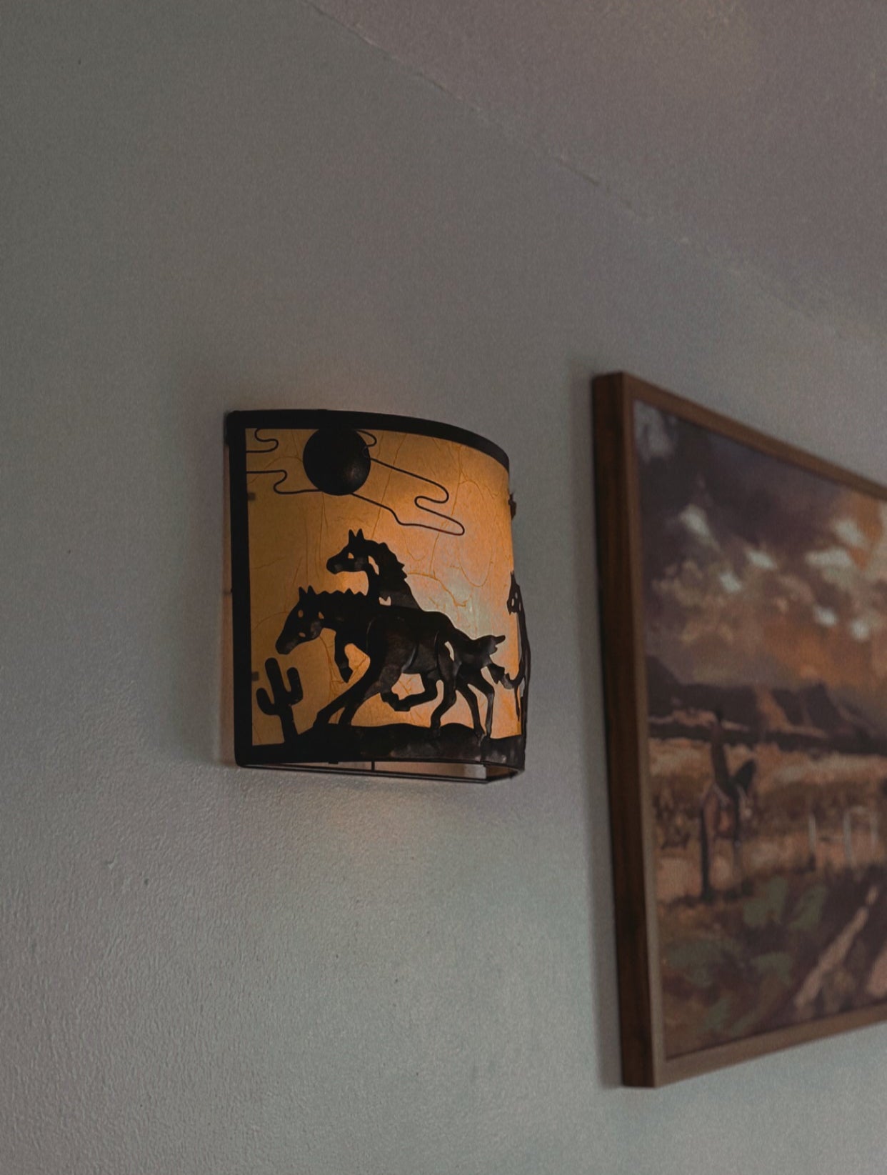 WESTERN RIDER WALL LAMP *VINTAGE*