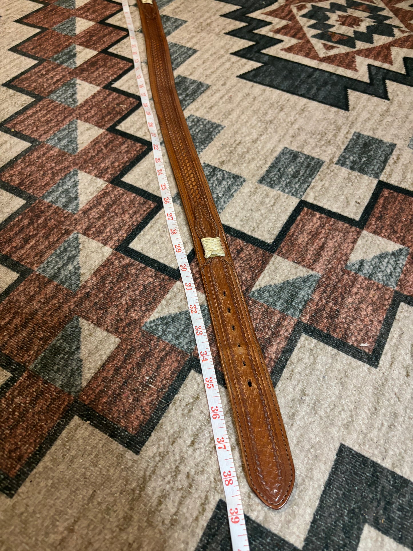 OLD COWBOY WRANGLER LEATHER BELT *VINTAGE*