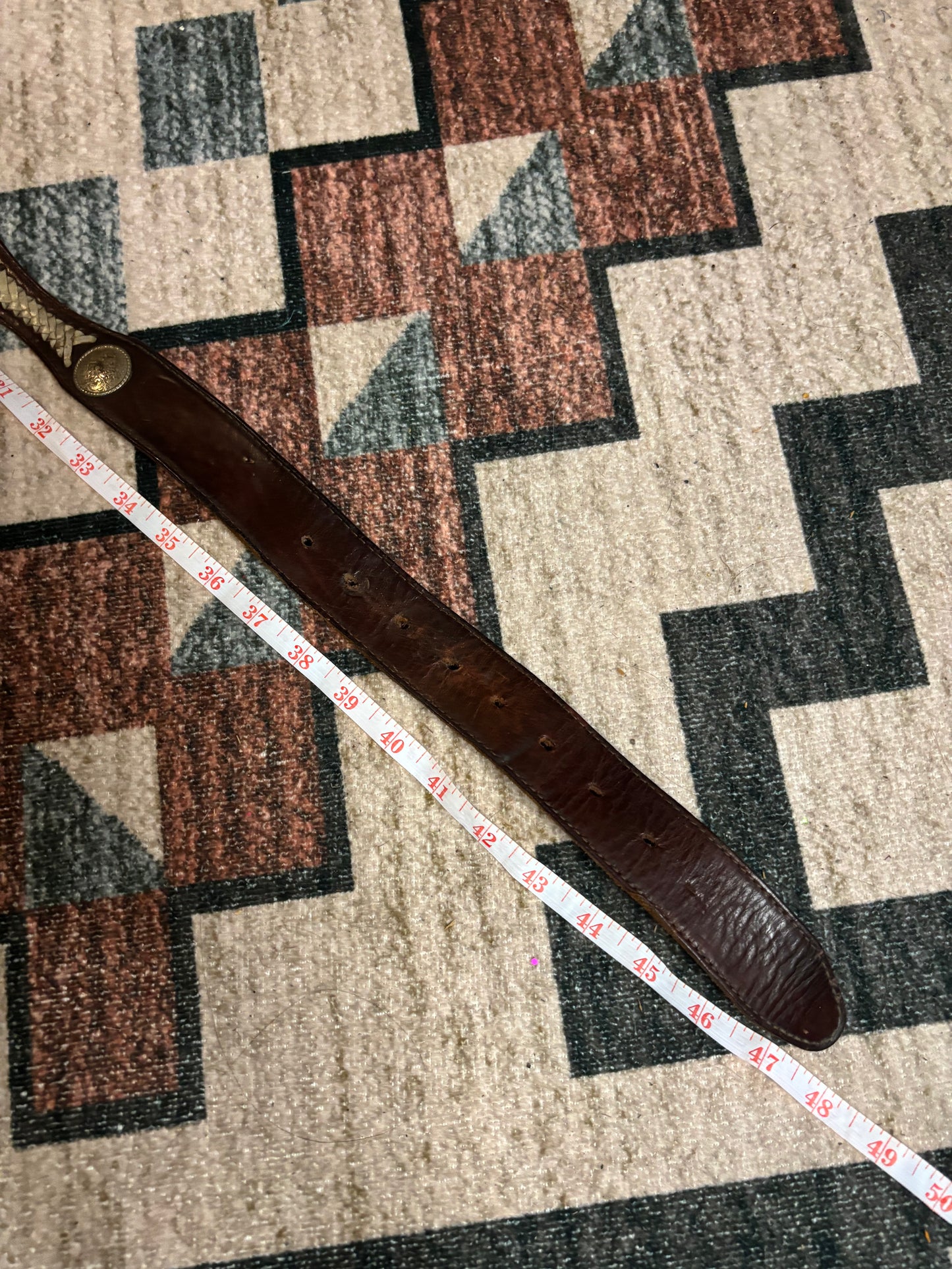OLD COWBOY LEATHER CONCHO BELT *VINTAGE*
