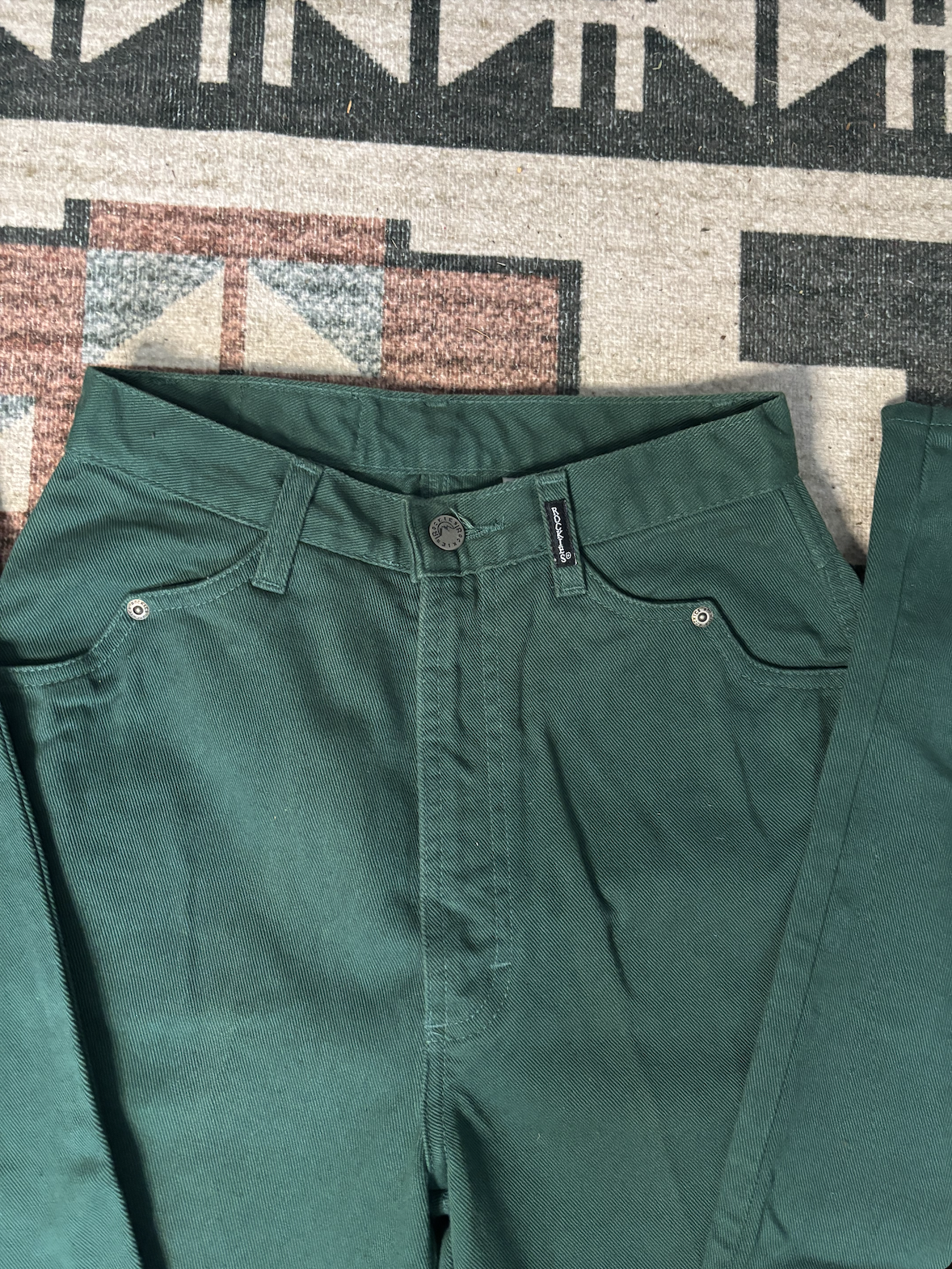 25" GREEN ROCKIES BAREBACK JEANS *VINTAGE*
